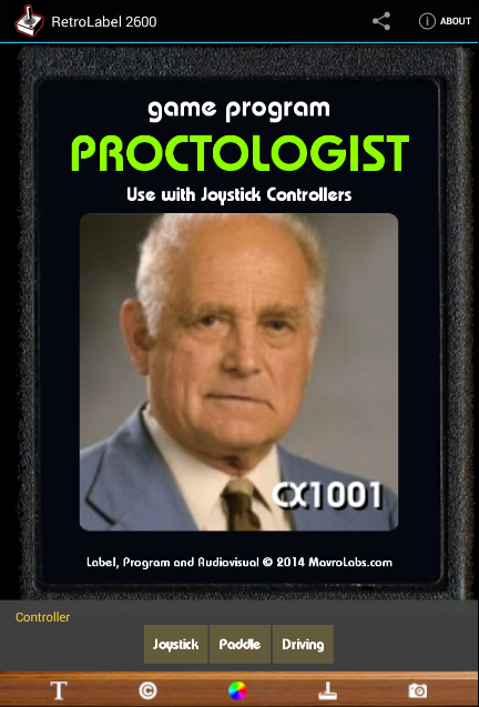 Android application RetroLabel 2600 screenshort