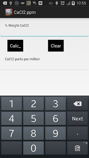 CaCl2 - parts per million