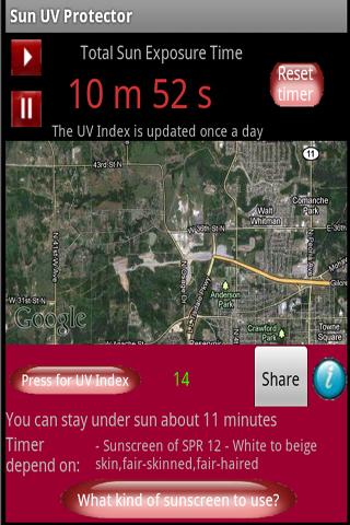Android application Sun UV Protector screenshort