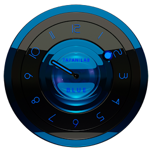 Black Blue clock widget analog