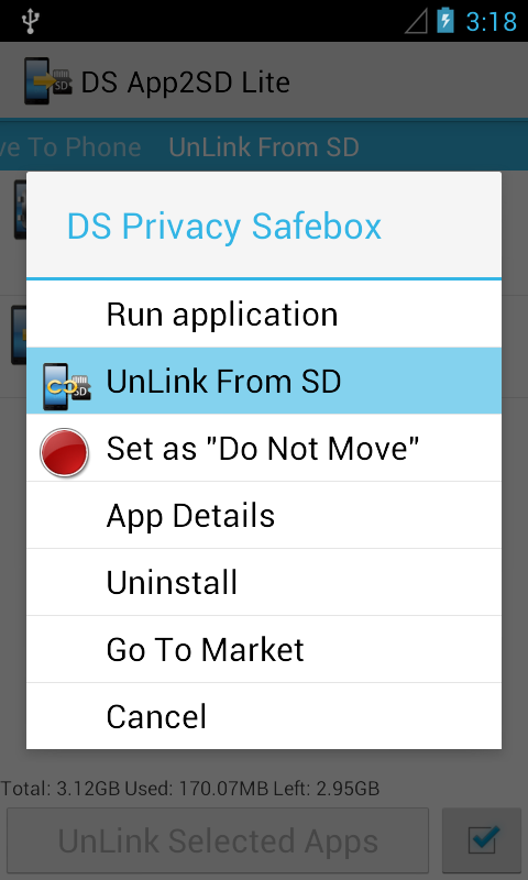 DS Super App2SD Lite - screenshot