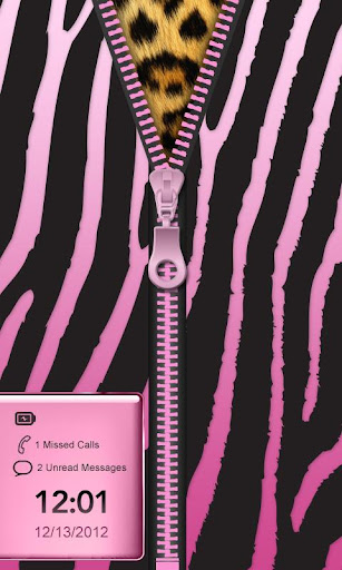 【免費個人化App】★Pink Zebra Zipper Lock Screen-APP點子