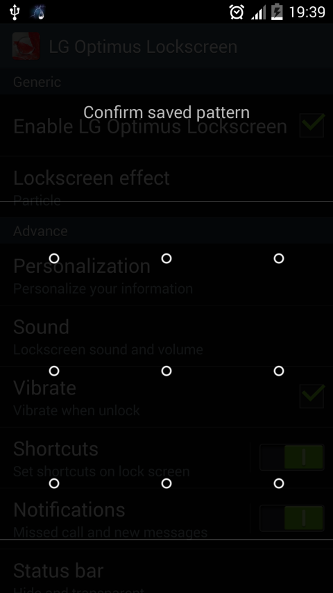 LG Optimus Lockscreen - screenshot