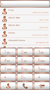 Dialer FrameWhite Bronze Theme - náhled