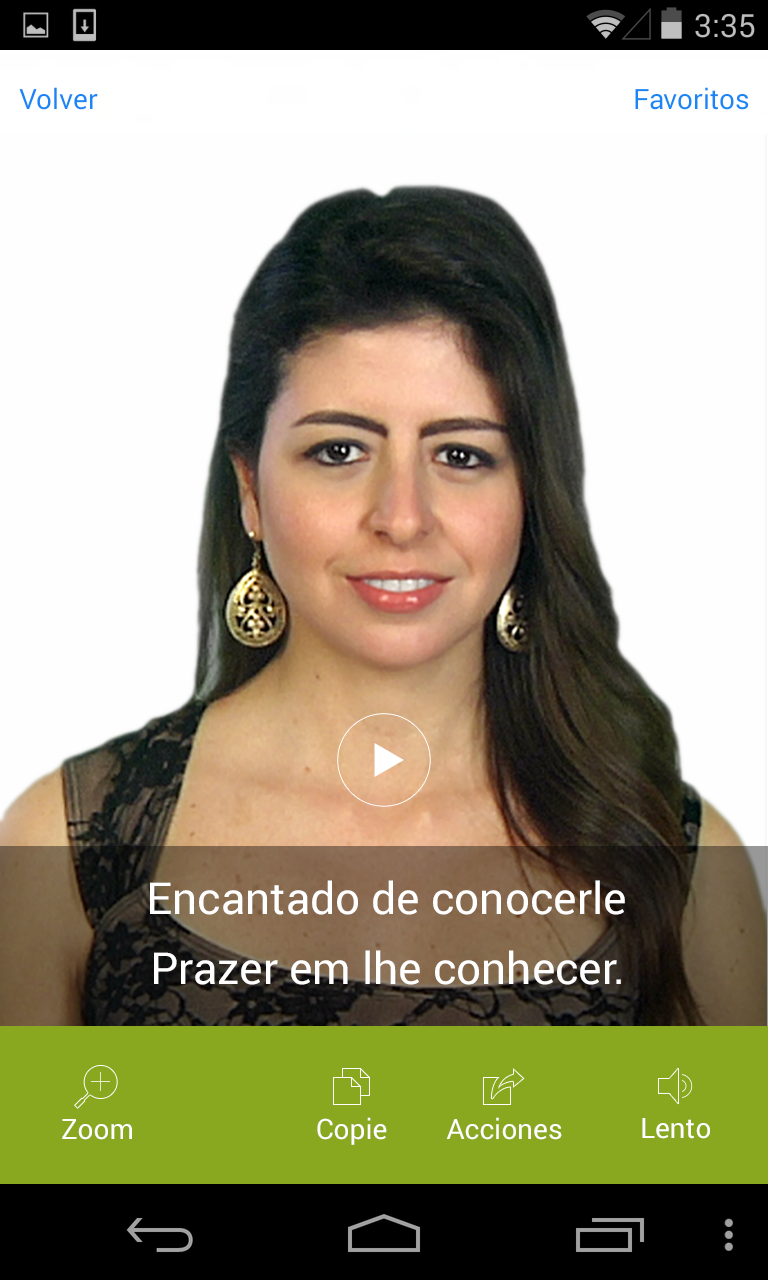 Android application Portuguese Video Translation screenshort
