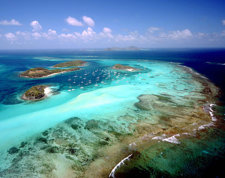 An aerial view of St. Vincent and the Grenadines.