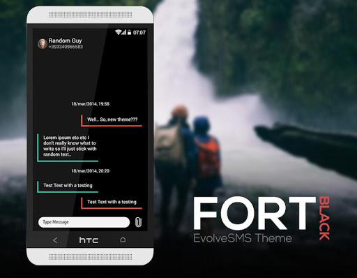 Fort Black Theme EvolveSMS
