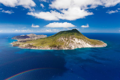 A view of the inactive Quill volcano along the brim of St. Eustatius, southeast of the Virgin Islands.