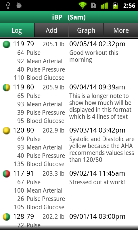 iBP Blood Pressure Screen 1
