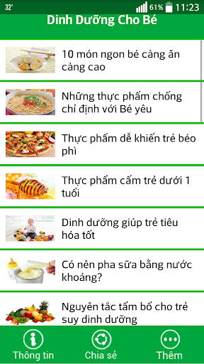 Dinh dưỡng cho bé