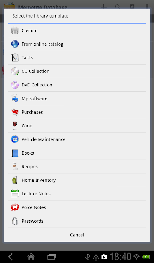 Memento Database Android