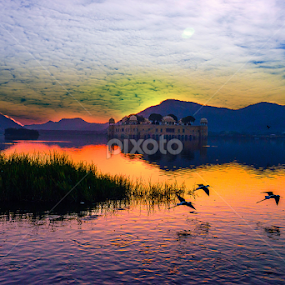Jalmahal Sunrise by Adityendra Solanki - Landscapes Sunsets & Sunrises