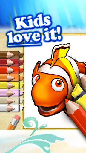 幼兒及兒童畫書的海洋動物和魚類16種顏色