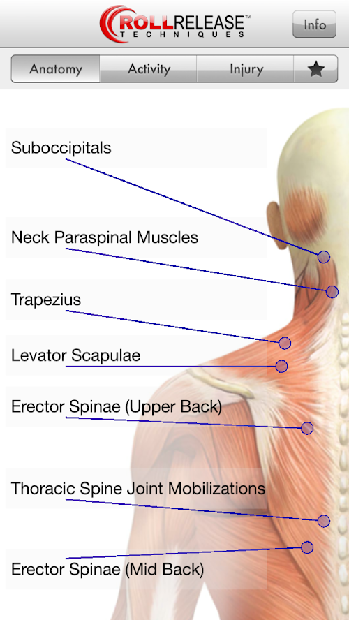 Android application Foam Roller Techniques screenshort