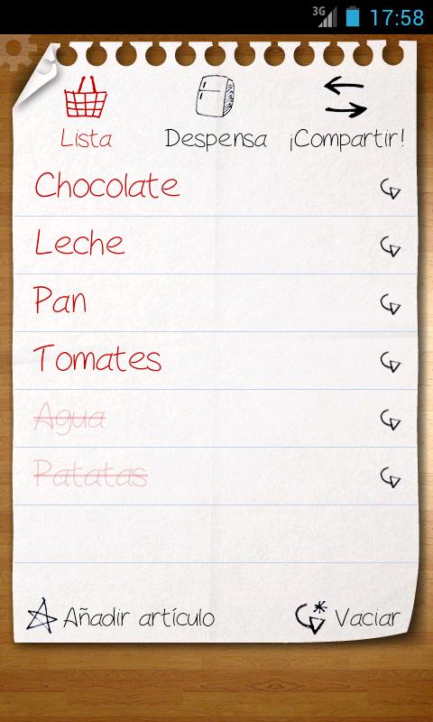 Android application Shopping list -  ListOn Basic screenshort
