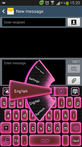 GO Keyboard Neon Pink