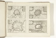 Plattegronden van Armentieres, La Bassée, Menin en IJzendijke, 1726