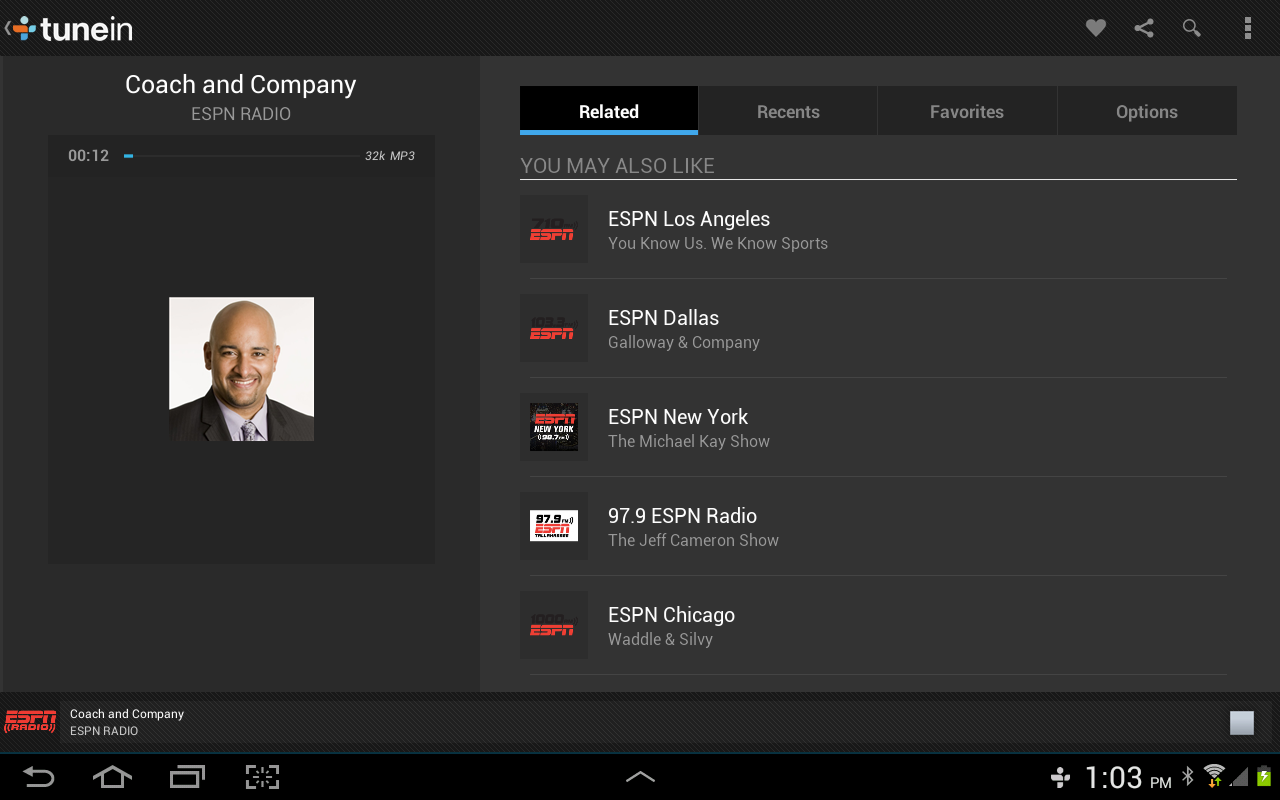 TuneIn Radio - screenshot