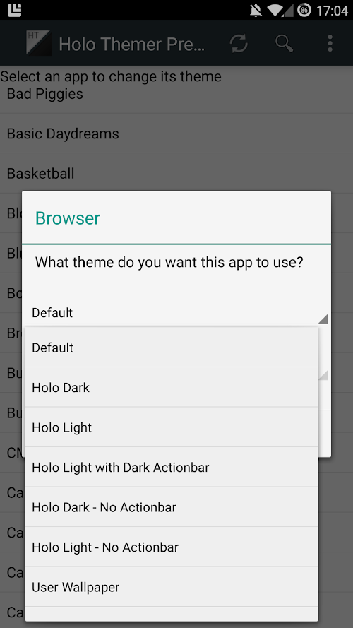 Android application Holo Themer Premium screenshort