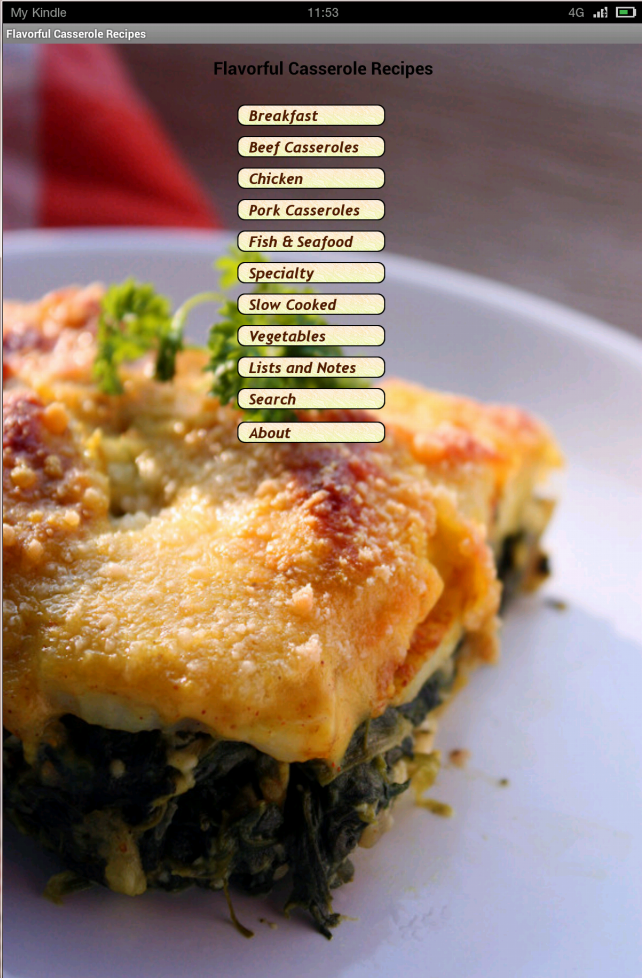 350 Casserole Recipes Screen 1