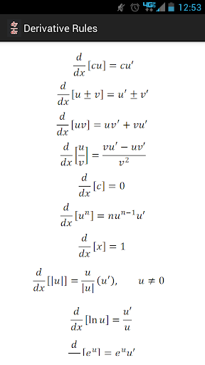 Derivative List