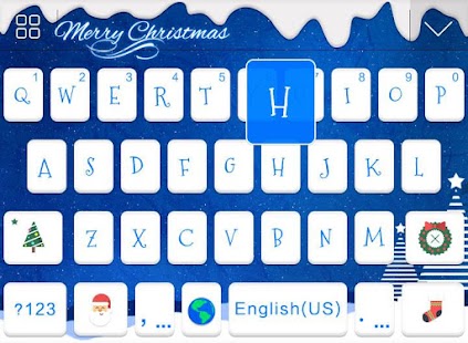 Free Christmas Blue Theme-iKeyboard APK