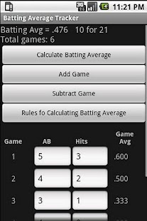 My Baseball Batting Average