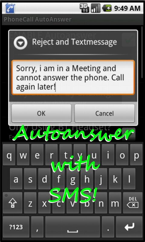 PhoneCall Auto Answer Manager Screen 2
