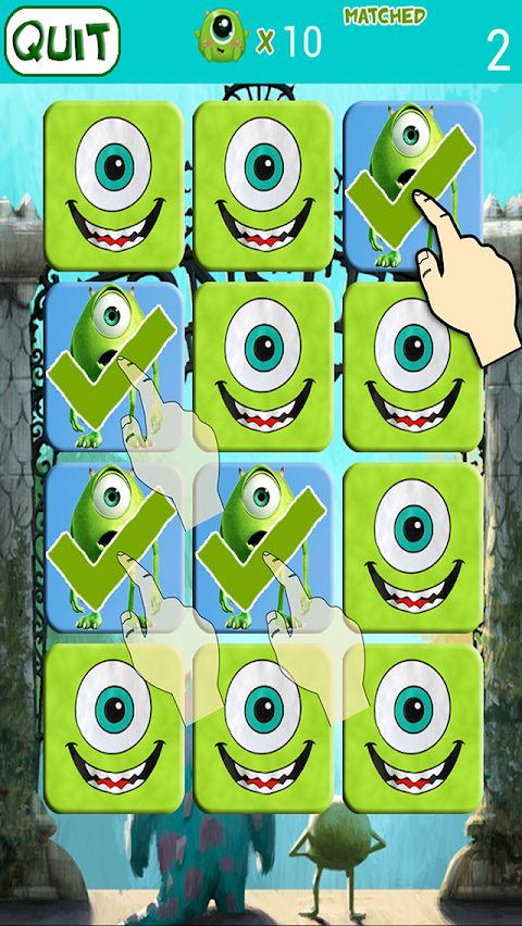 Monster Inc Kids Memory Gameのおすすめ画像1