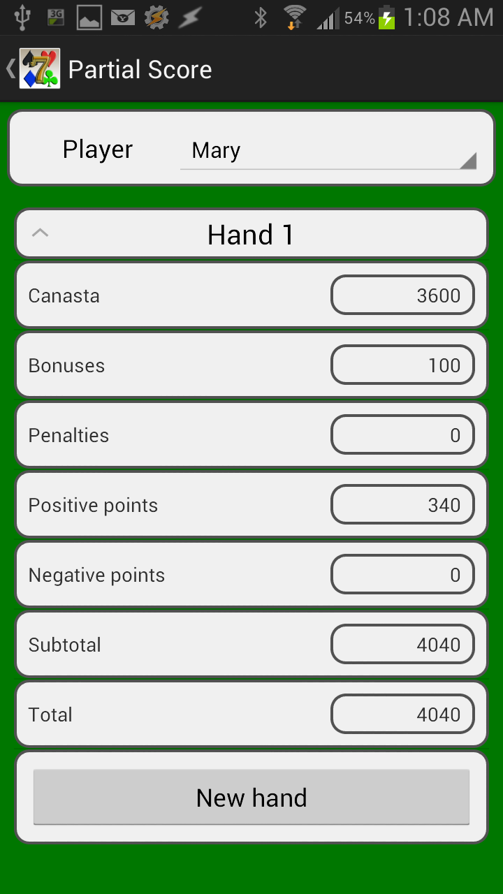 Canasta Score Pro Screen 2