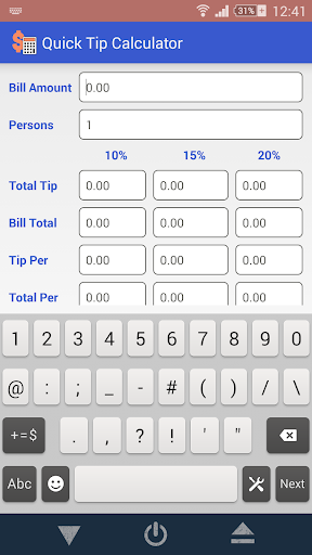 Quick Tip Calculator