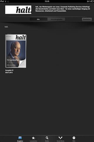 halt. – Das Wertemagazin