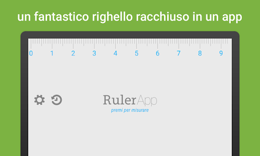Screenshot dell'applicazione Android Ruler App – Measure length in inches + centimeters