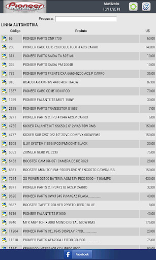 Pioneer Internacional - Lista