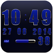 Digi Clock Widget Blue Star