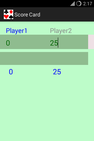 Rummy Score Card