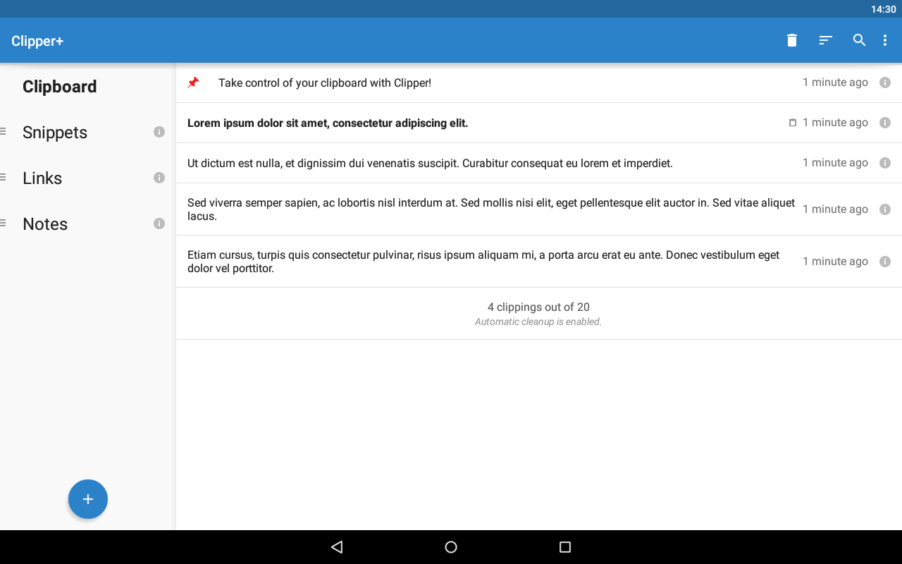 Electronic Clipboard Android Phone clipper clipboard manager android apps on google play screenshot