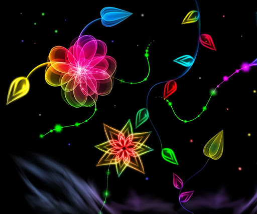 3D Neon Flower