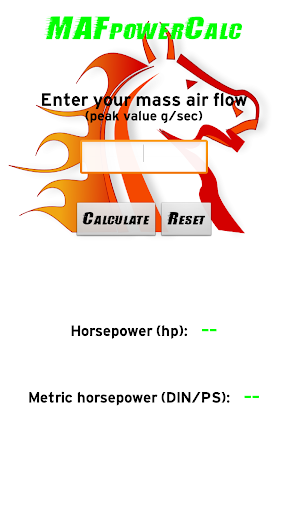 MAF Engine Power Calculator