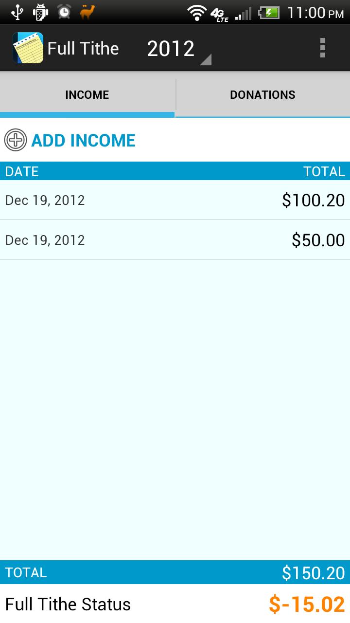 Full Tithe-LDS Tithing Tracker Screen 3