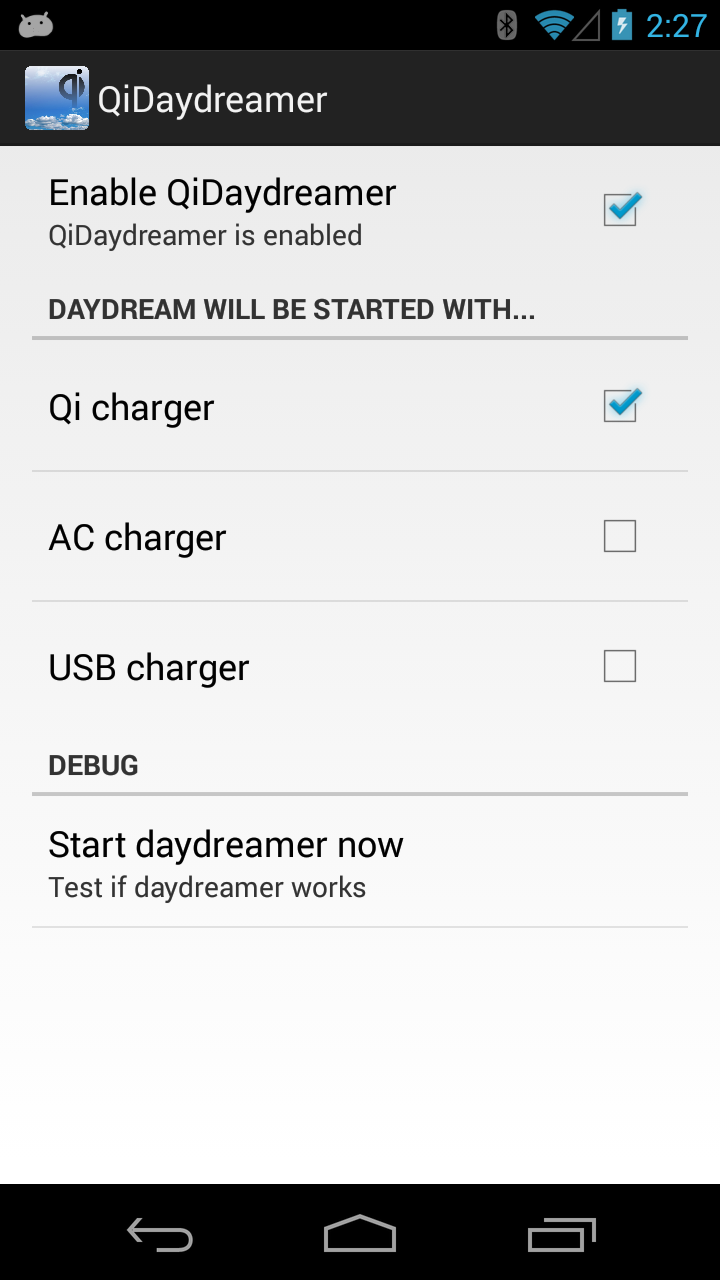 Qi Daydreamer for Qi cradle Screen 1