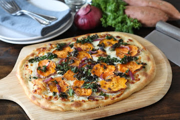 Sweet Potato Kale Pizza with Rosemary & Red Onion