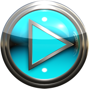 Poweramp skin light blue droid logo
