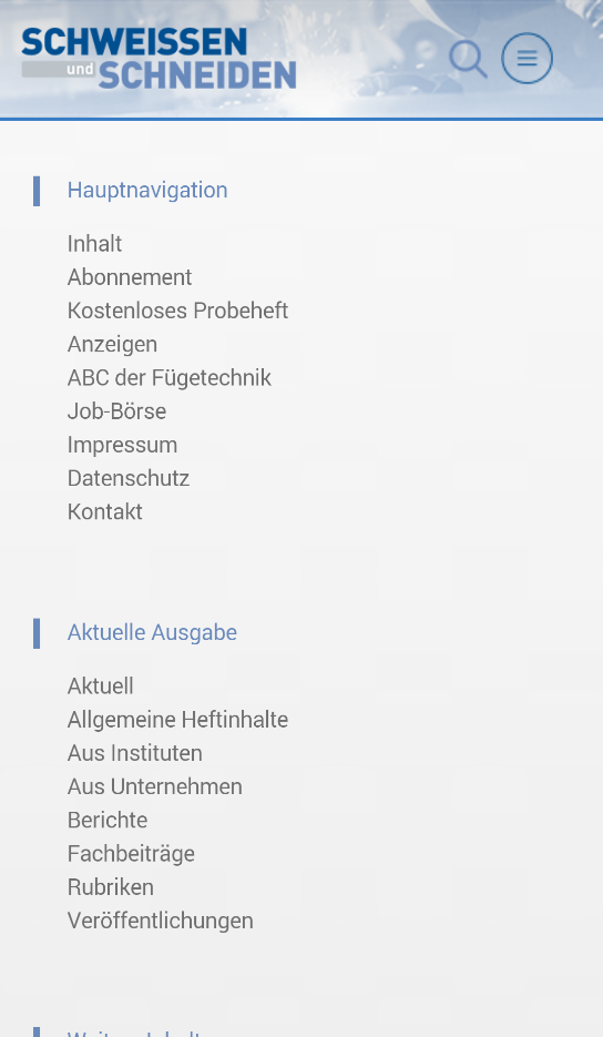 Schweissen und Schneiden Screen 2