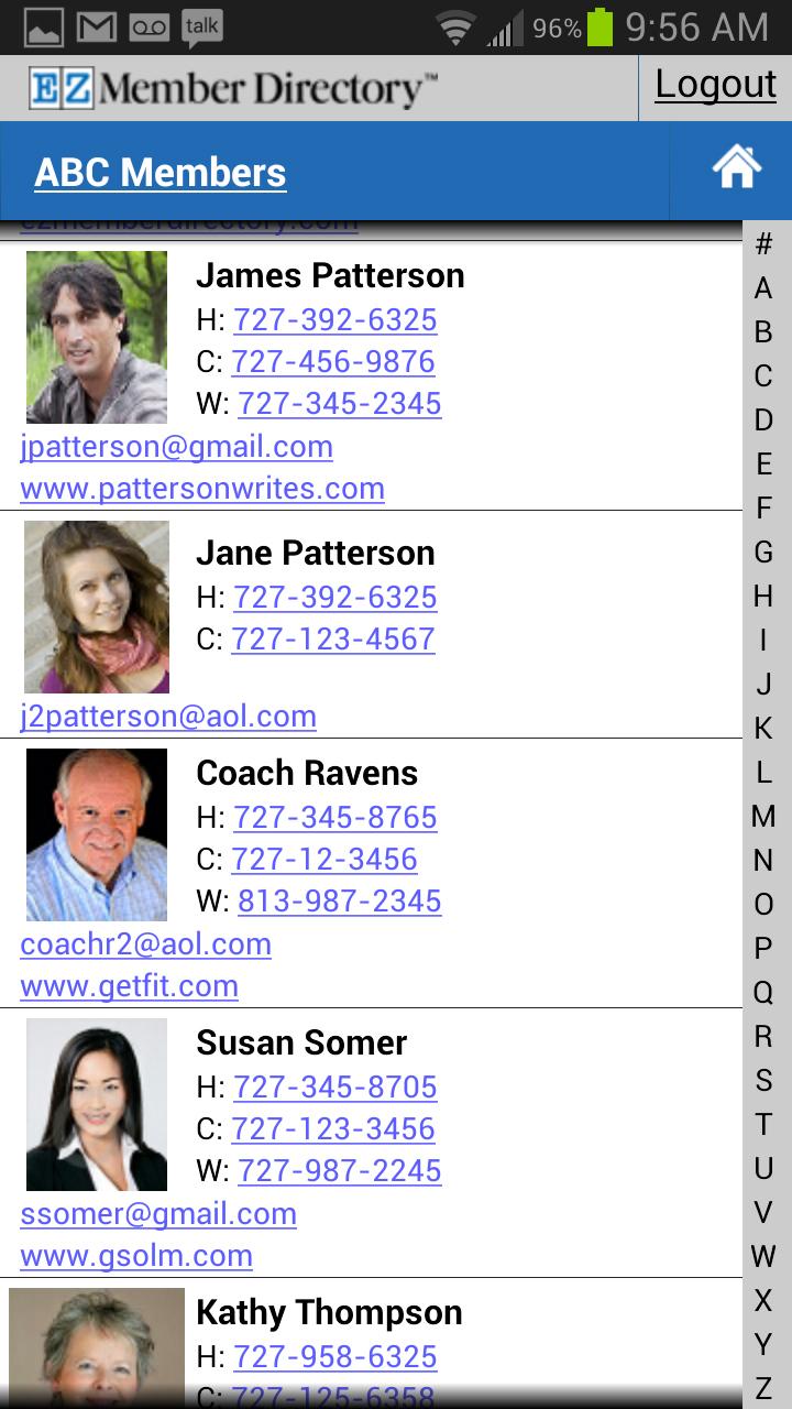 EZ Member Directory App Screen 2