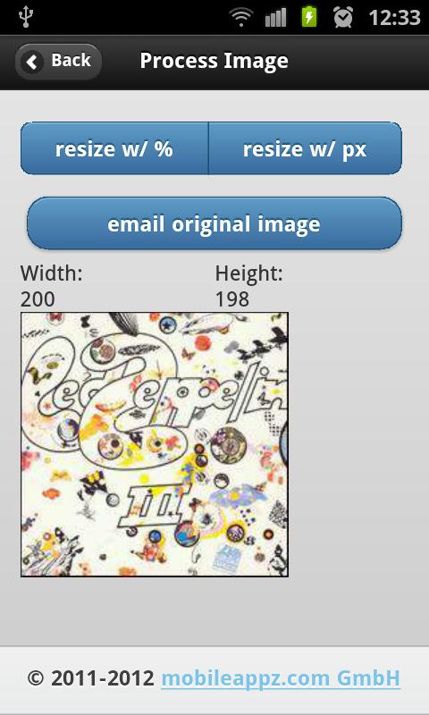Android application Image Resizer screenshort