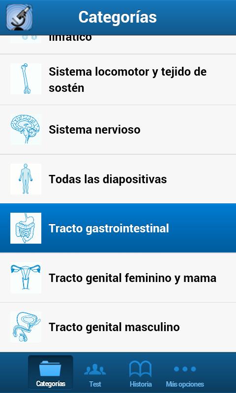 Android application smart Histology screenshort