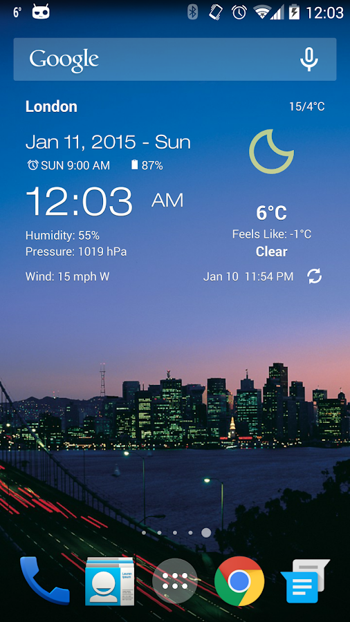 Weather & Clock Widget Ad Free - screenshot