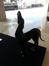 Black Dog Howling Statue Lenmarc