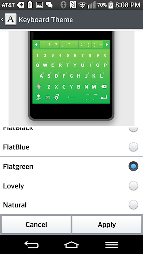 FlatGreen Keyboard LG THEME